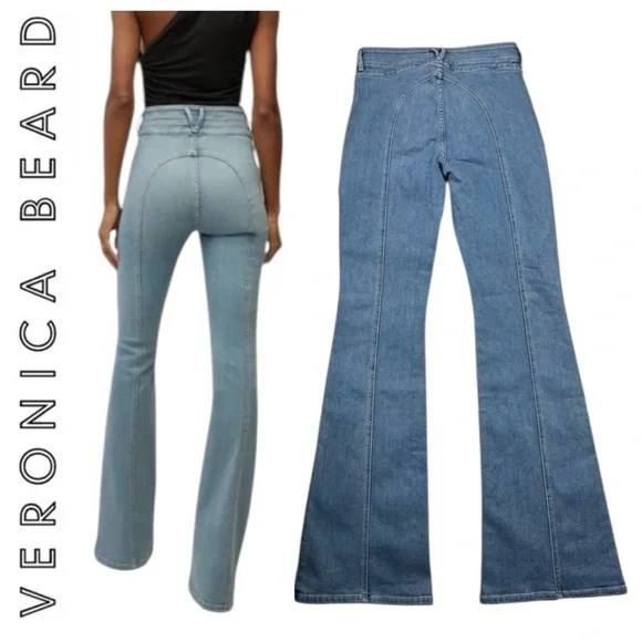 Veronica Beard Beverly High-Rise Skinny Flare Jeans Size 28 Stretch NWOT $348 - Picture 2 of 11